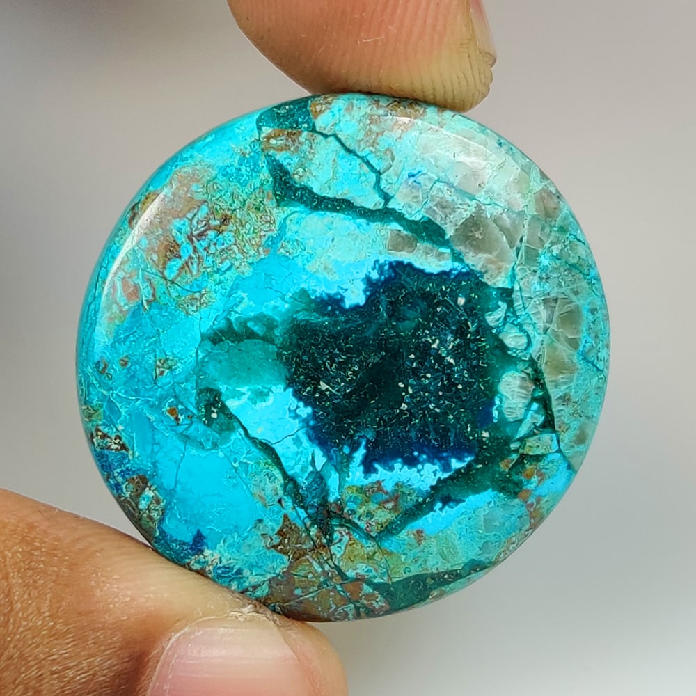 42.96 Ct Natural Shattuckite Round Cab (1 of 2)