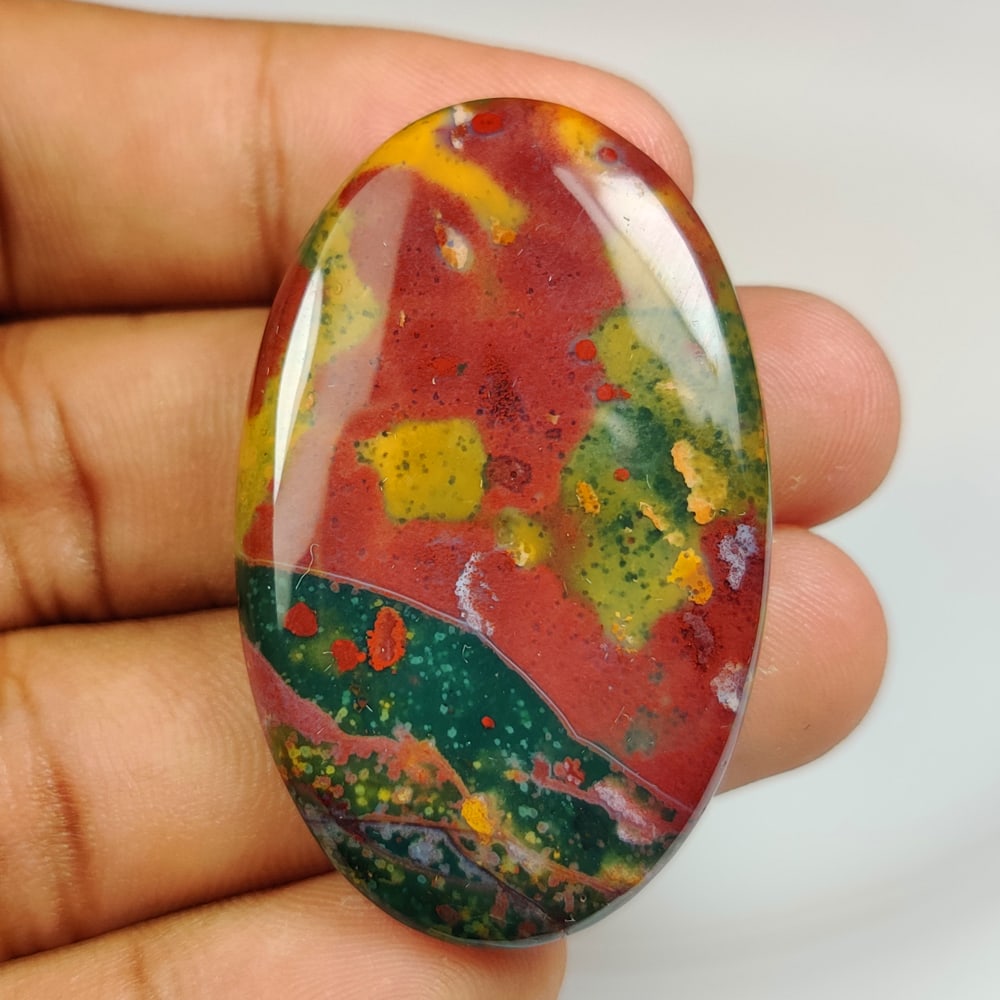 69.36 Ct Natural Bloodstone-Jasper Quartz OVal Cab (1 of 2)