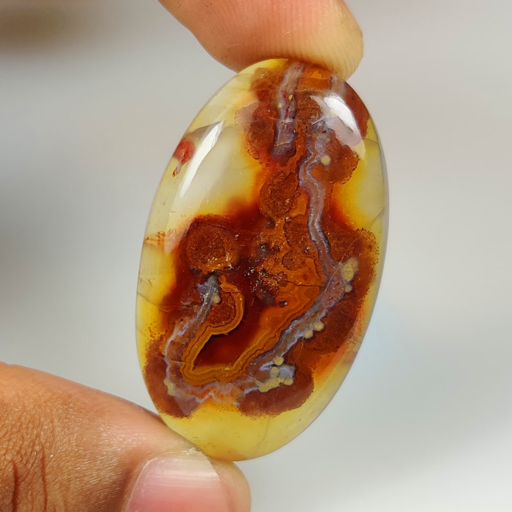 51.86 Ct Natural Seam Agate OVal Cab (1 of 2)