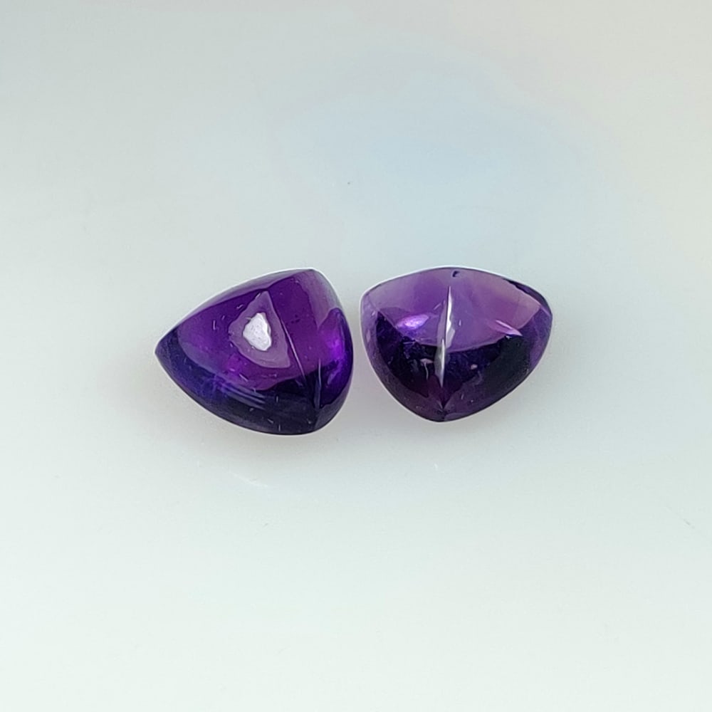 6.81 Ct Natural Purple Amethyst Trillion Cab Pair (1 of 3)