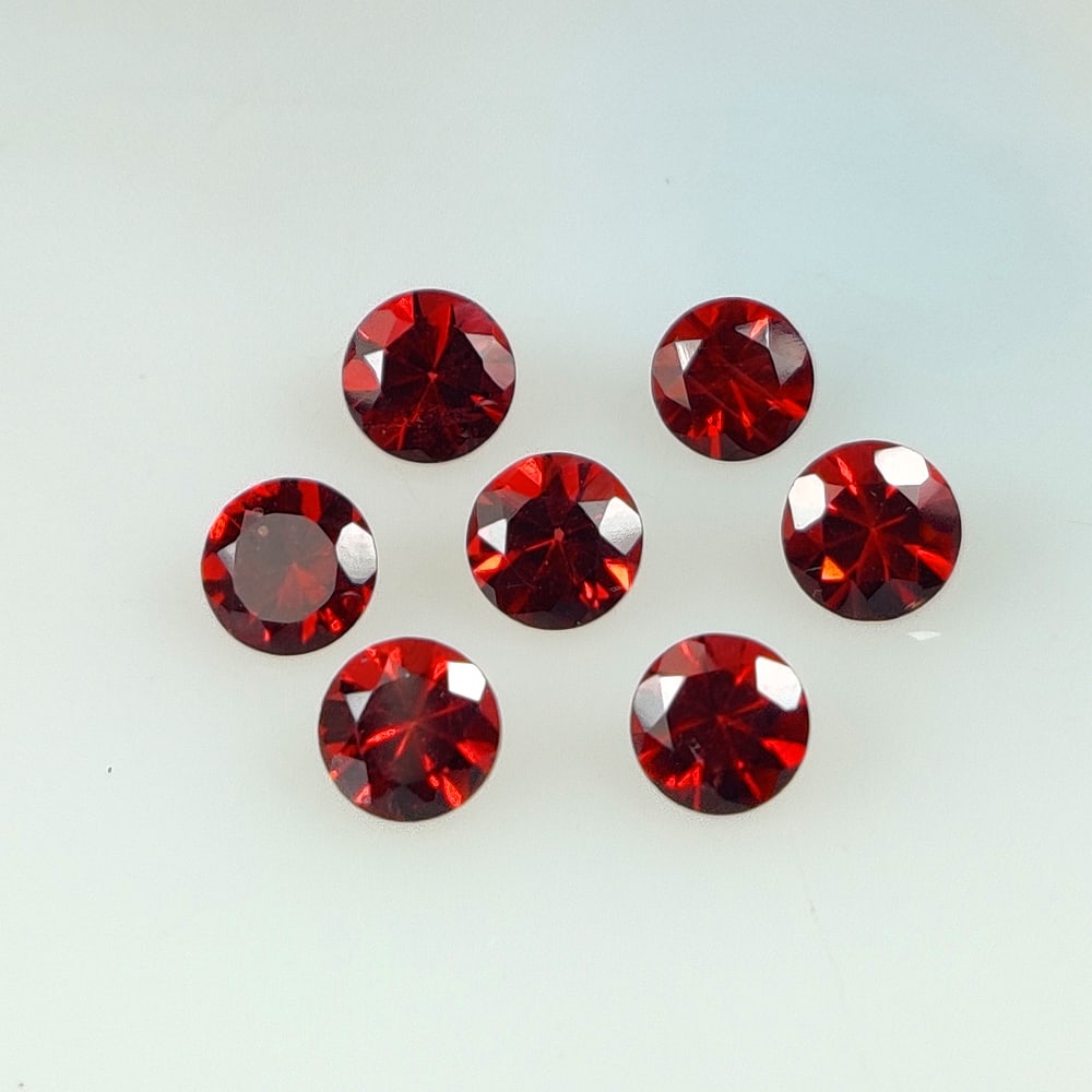 4.04 Ct Natural Almandite Garnet Round Cut Set (1 of 3)