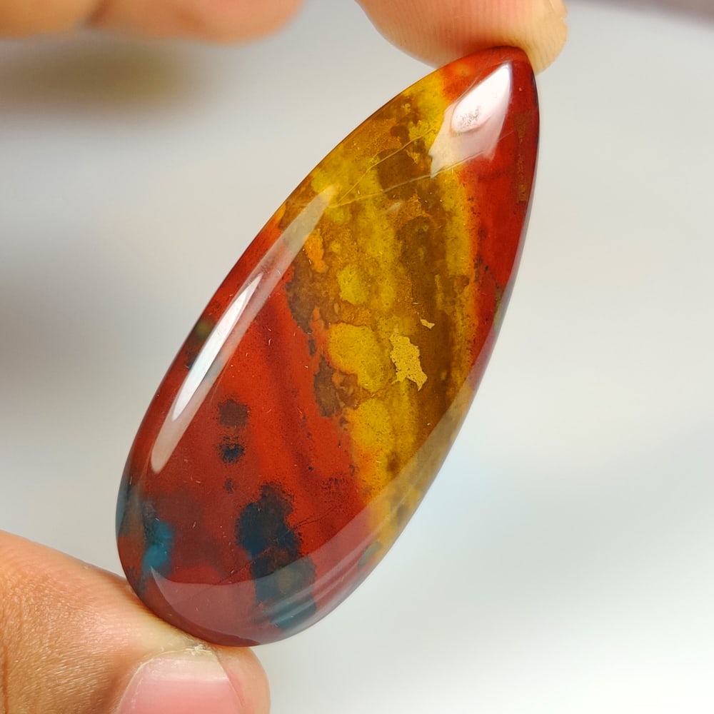 62.32 Ct Natural Bloodstone Jasper Quartz Pear Cab (1 of 2)