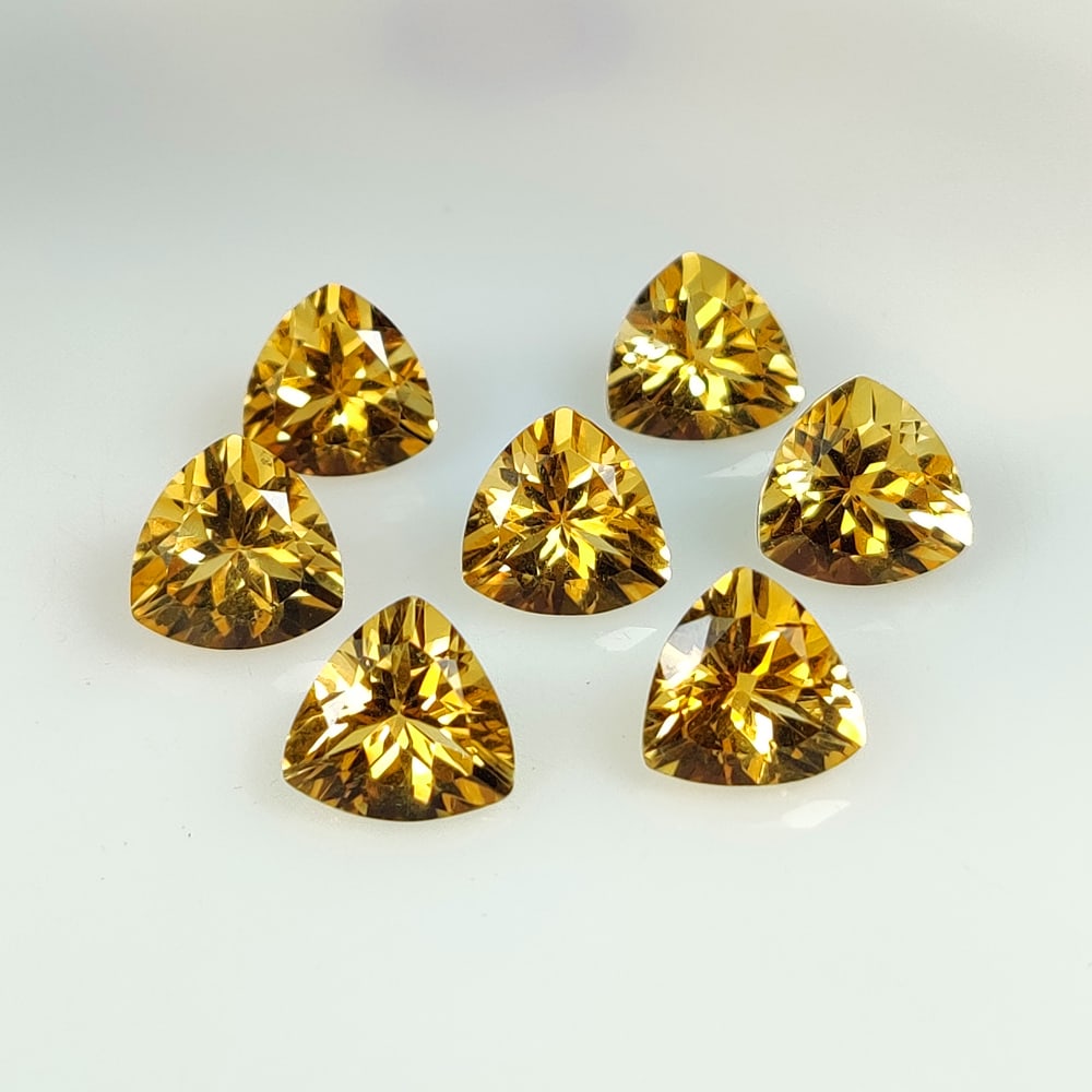 21.10 Ct Natural Yellow Citrine Trillion Cut Set (1 of 2)