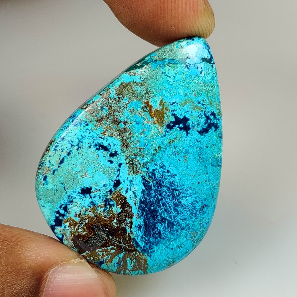 44.60 Ct Natural Shattuckite Pear Cab (1 of 2)