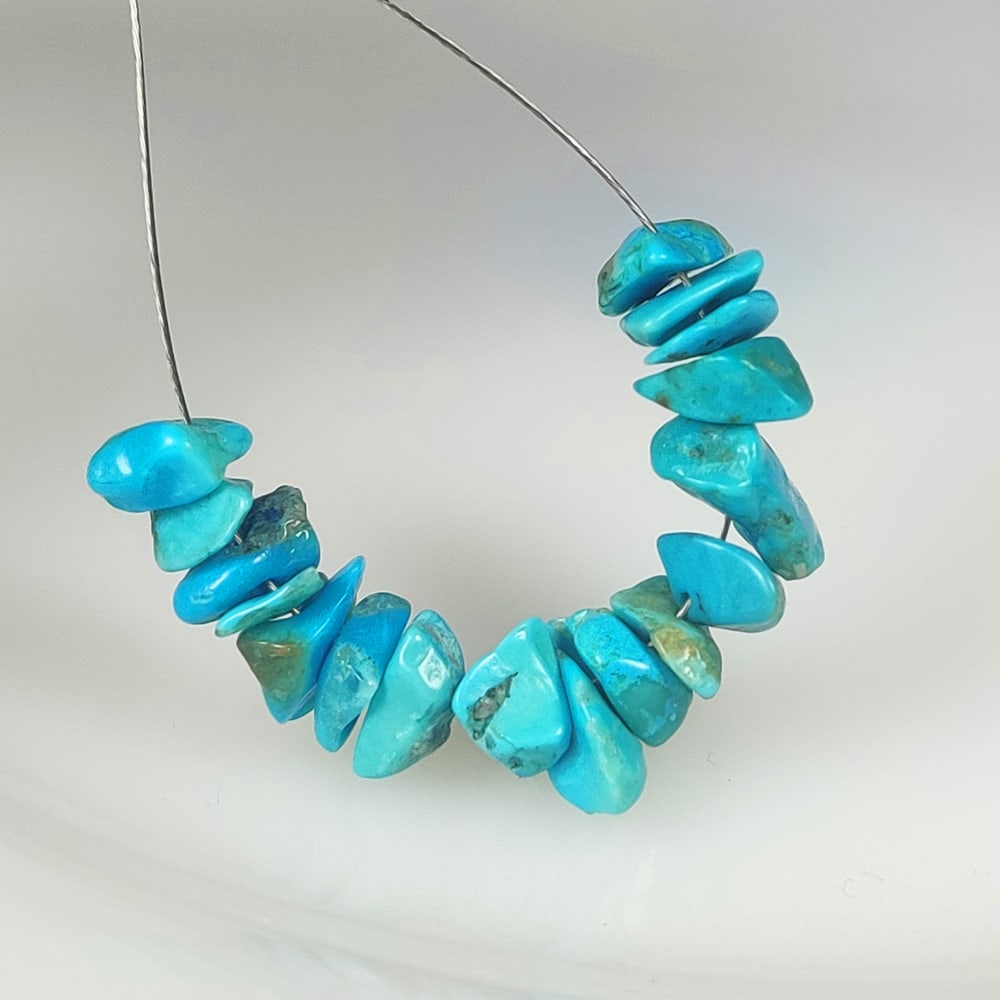 9.19 Ct Natural Blue Turquoise Unshaped Beads: Weight - 9.19 Ct / Dimensions - 5.00 - 6.20 mm / 17 Pc's / Shape - Unshaped Beads / Color - Blue / Transparency - Translucent / Origin - Arizona / Treatment - None