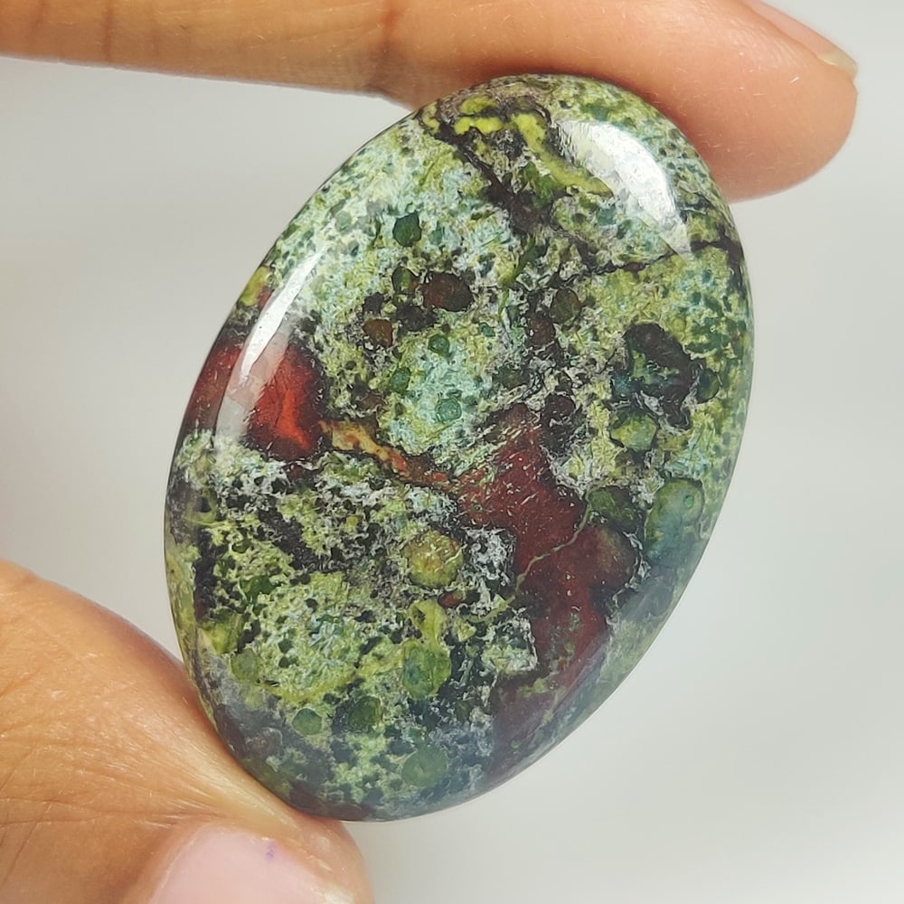 43.85 Ct Natural Dragon Blood Jasper Quartz Oval Cab (1 of 2)