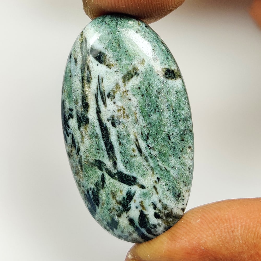 33.11 Ct Natural Hornblende Jasper Quartz Oval Cab (1 of 2)