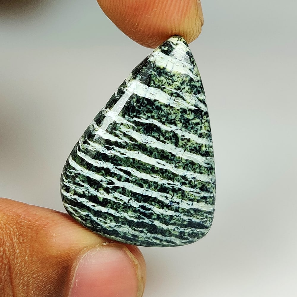 26.42 Ct Natural Green Soil Opal Pear Cab (1 of 2)