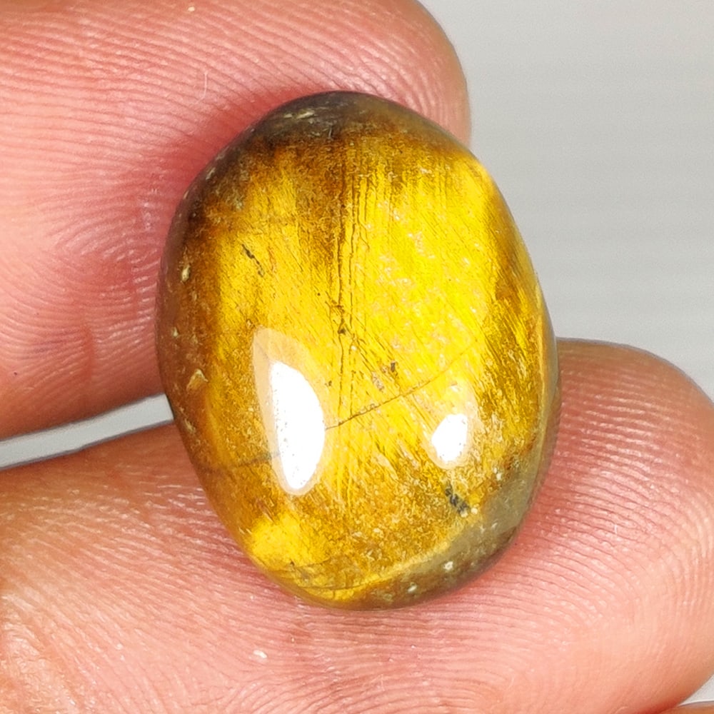 14.47 Ct Natural Tiger Eye Oval Cab: Weight - 14.47 Ct / Dimensions - 18.30 x 13.90 x 7.10 mm / Top Class Quality / Oval Cab / Origin - Burmese / Comments - None