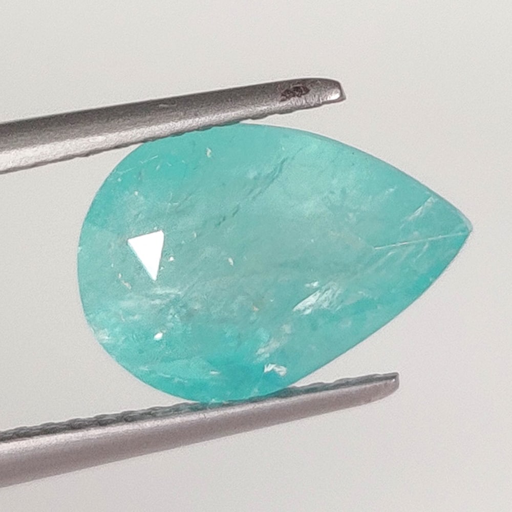 3.65 Ct Natural Green Grandidierite Pear Cut: Weight - 3.65 Ct / Size - 12.10 x 8.50 x 6.30 mm / Shape - Pear Cut / Clarity - SI / Origin - Madagascar / Treatment - None