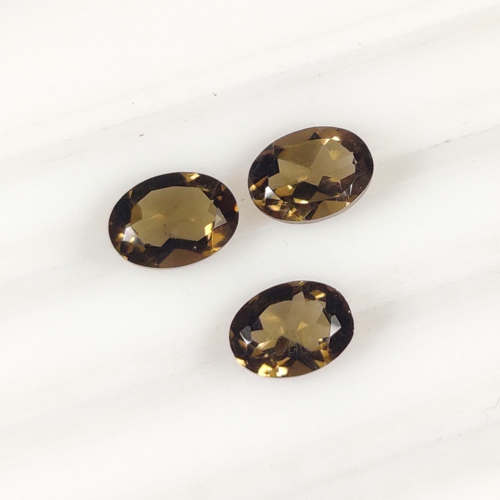 2.32 Ct Natural Choco Smoky Quartz Oval Cut Set (1 of 2)