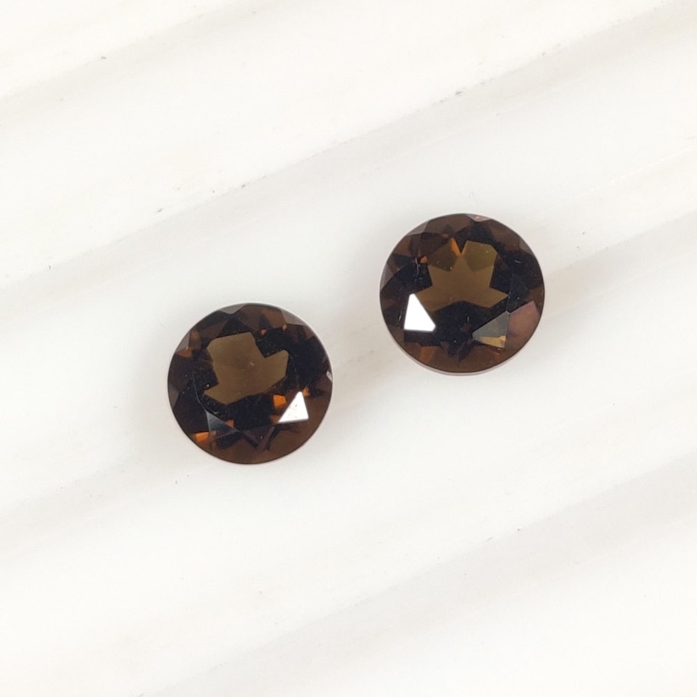 1.52 Ct Natural Choco Smoky Quartz Round Cut Pair: Weight - 1.52 Ct / Dimensions - 6.00 x 6.00 x 3.90 mm / Top Class Quality / Round Cut / Origin - Norway / Treatment - None