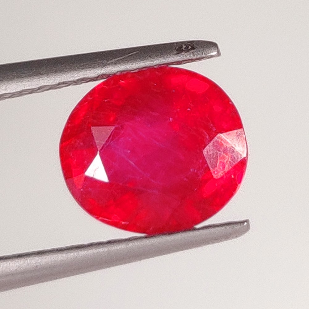 2.57 Ct Natural Pinkish Red Ruby Cushion Cut (1 of 2)