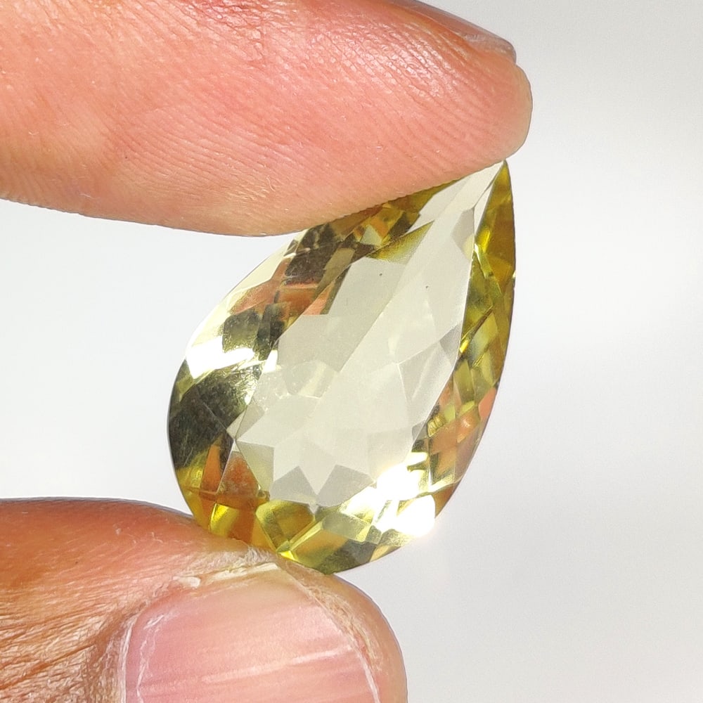 11.80 Ct Natural Lemon Quartz Pear Cut: Weight - 11.80 Ct / Size - 21.50 x 13.50 x 7.60 mm / Top Quality Luster / Excellent Pear Cut / Origin - Brazil / Treatment - Heated