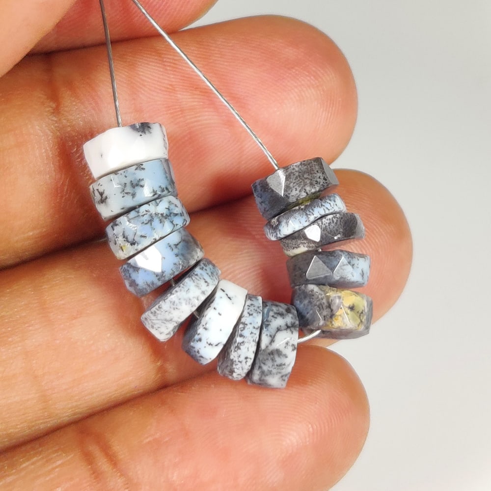 15.30 Ct Natural Dendrite Opal Round Beads: weight - 15.30 Ct / Dimensions - 7.20 - 7.60 mm / 13 PC's / Shape & Cut - Excellent Round Cut Beads / Origin - Brazil / Comments - None