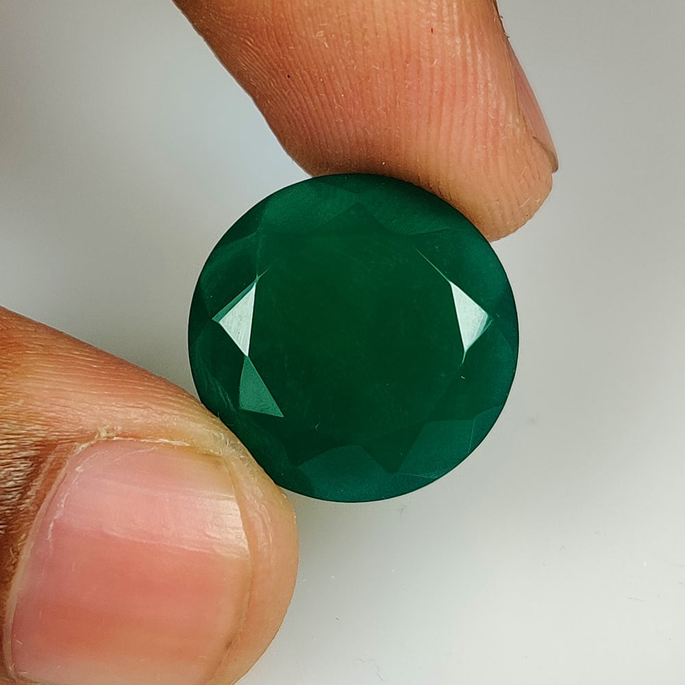 13.68 Ct Natural Green Onyx Round Cut (1 of 2)