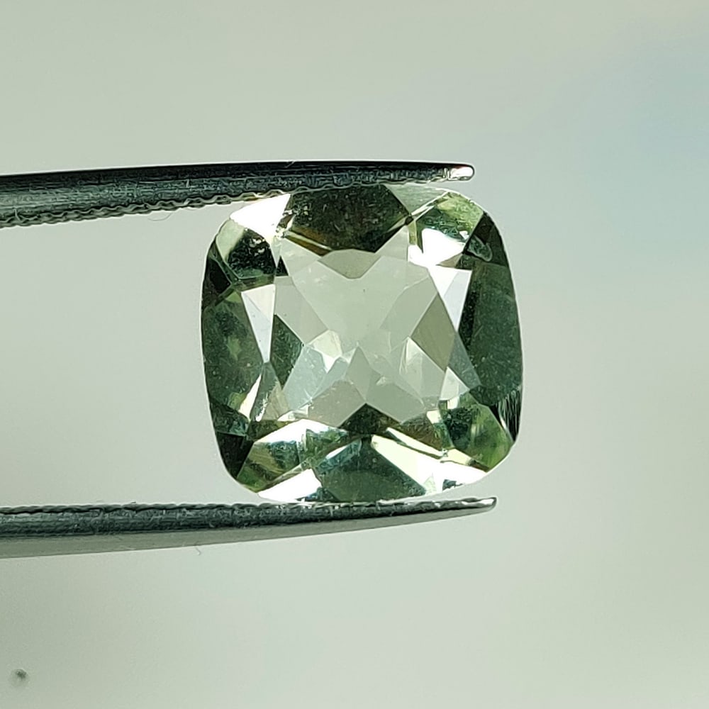 3.53 Ct Natural Green Amethyst Cushion Cut (1 of 2)