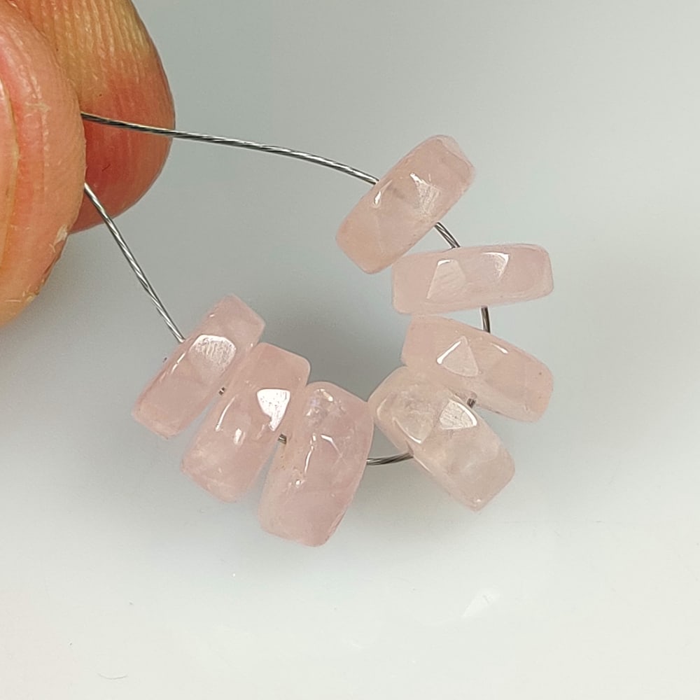 10.31 Ct Natural Rose Quartz Round Cut Beads: Weight - 10.31 Ct / Dimensions - 7.10 - 7.40 mm / 7 Pc's / Shape - Round Cut Beads / Clarity - VVS / Origin - Brazil / Treatment - None