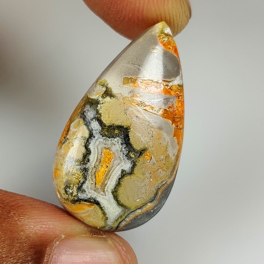 19.03 Ct Natural Bumblebee Jasper Quartz Pear Cab: weight - 19.03 Ct / Dimensions - 29.00 x 16.30 x 5.80 mm / Shape - Excellent Pear Cab / Origin - Brazil / Treatment - None