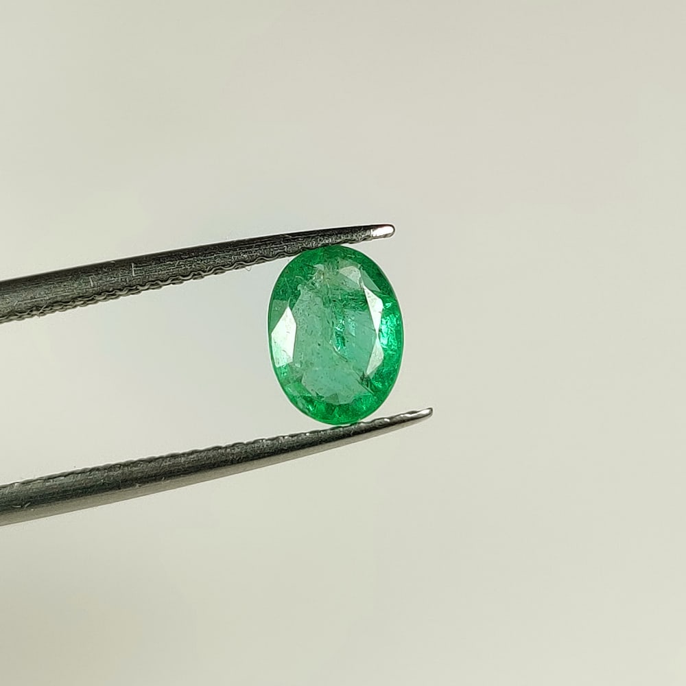 0.81 Ct Natural Zambian Green Emerald OVal Cut (1 of 3)