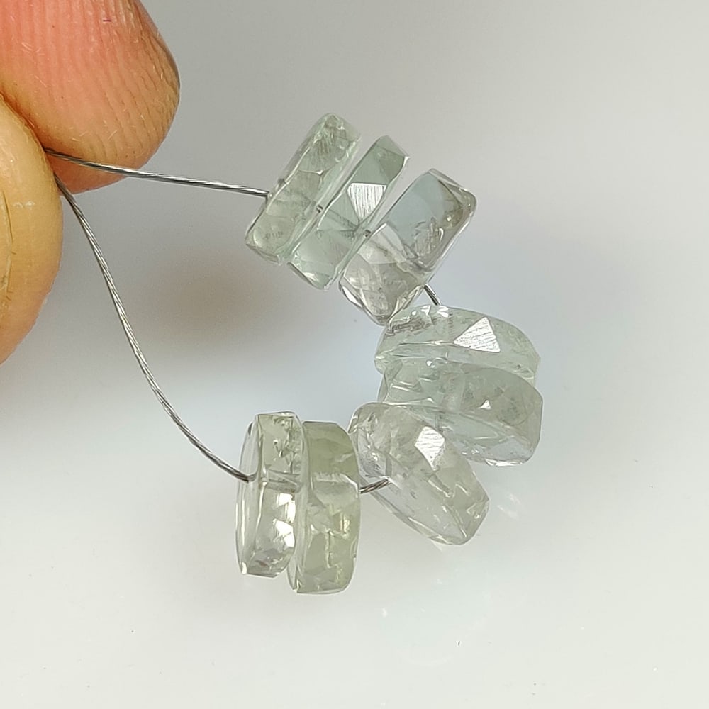 11.97 Ct Natural Green Amethyst Round Cut Beads: Weight - 11.97 Ct / Size - 7.60 - 8.00 mm / 8 Pcs / Shape - Round Cut Beads / Color - Green / Clarity - VVS / Origin - Brazil / Treatment - Heated