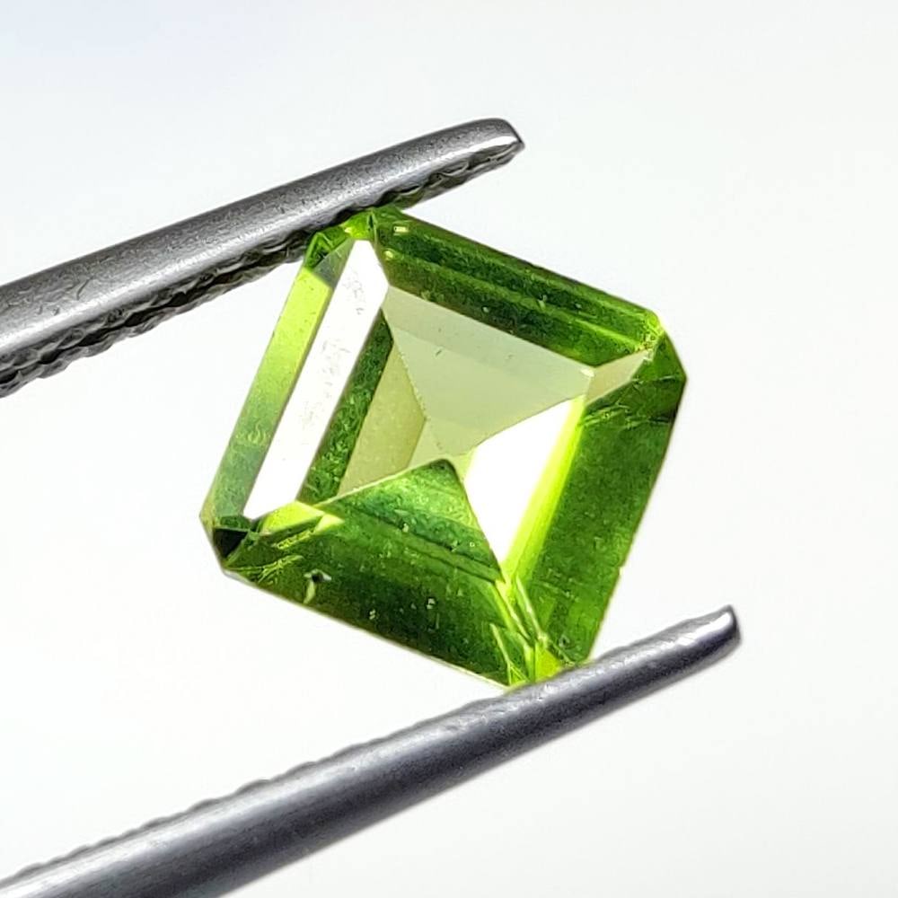 1.35 Ct Natural Green Peridot Square Octagon Cut (1 of 2)