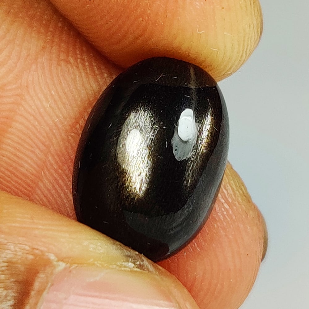 5.00 Ct Natural Obsidian Oval Cab: Weight - 5.00 Ct / Size - 14.10 x 9.90 x 5.20 mm / Shape - Oval Cab / Clarity - Opaque / Origin - Brazil / Treatment - None