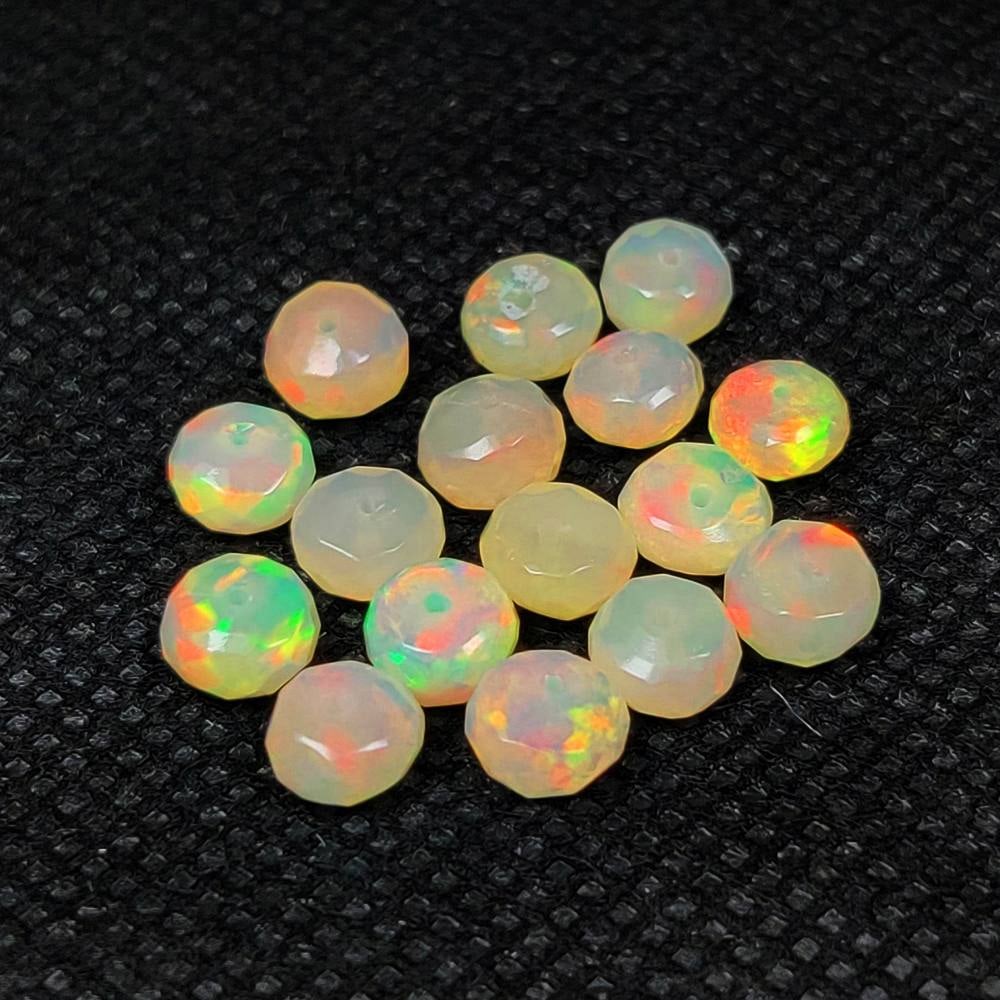 7.44 Ct Natural Multicolor Welo Opal Flash Fire Round Beads: Weight - 7.44 Ct / Dimensions - 5.30 - 5.60 mm / 16 Pc's / Shape & Cut - Round Beads / Color - Multicolor / Transparency - Translucent / Origin - Ethiopia / Comments - None