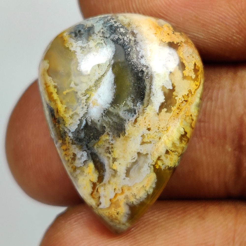 22.33 Ct Natural Crazy Lace Agate Pear Cab: Weight - 22.33 Ct / Dimensions - 24.00 x 18.00 x 7.80 mm / Shape - Pear Cab / Color - As Seen Picture / Clarity - Opaque / Origin -India / Treatment - None