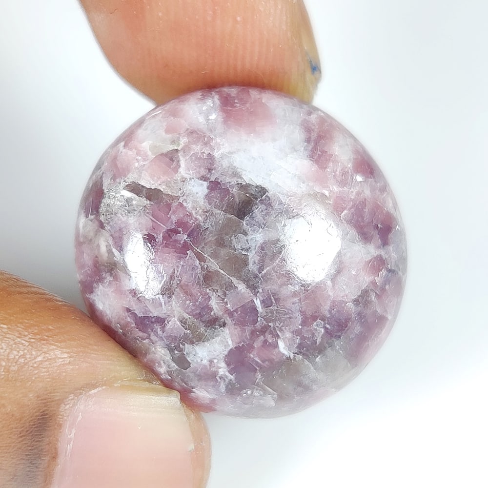 28.50 Ct Natural Lepidolite Round Cab (1 of 2)