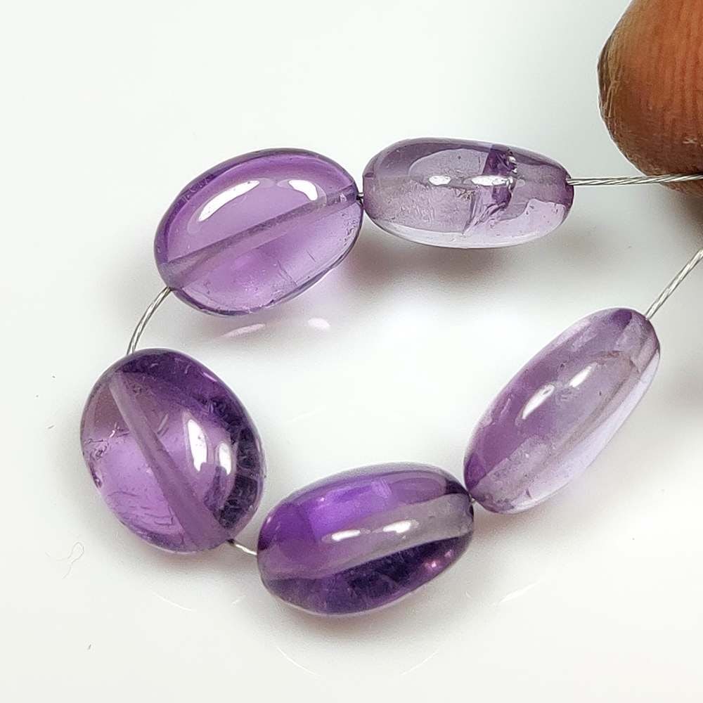 12.03 Ct Natural Purple Amethyst Dumble Beads (1 of 2)