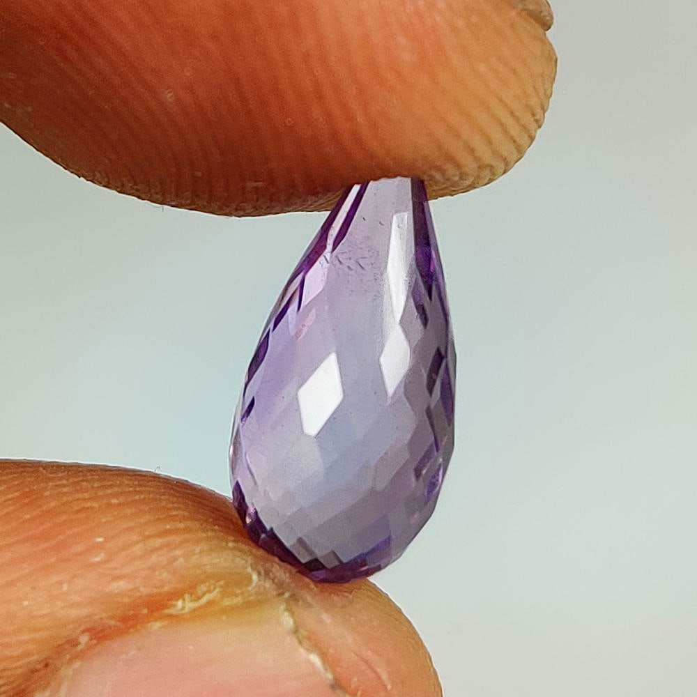 3.28 Ct Natural Purple Amethyst Pear Briolette (1 of 2)