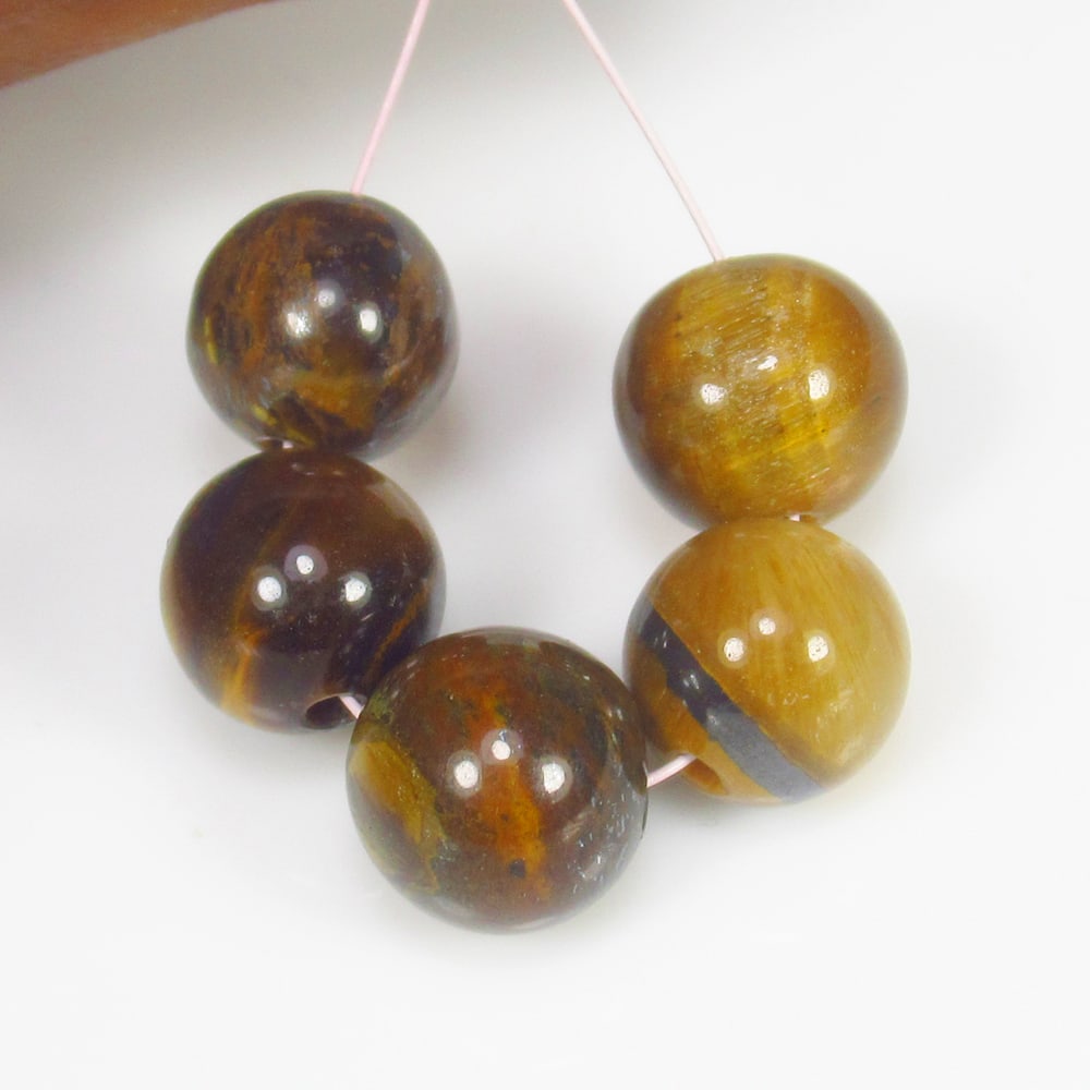 18.00 Ct Natural Tiger Eye Round Ball Beads (1 of 2)