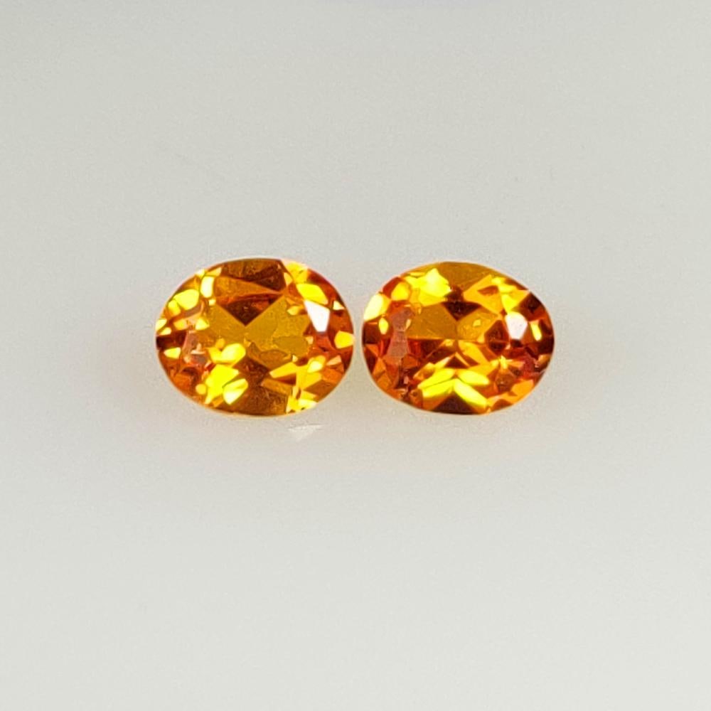 0.92 Ct Natural Orange Sapphire Oval Cut Pair (1 of 2)