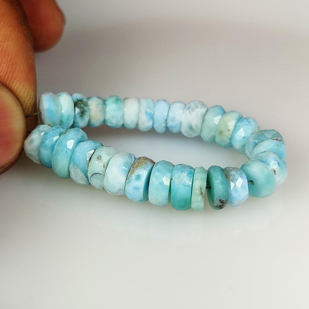 39.24 Ct Natural Larimar Round Cut Beads (1 of 2)