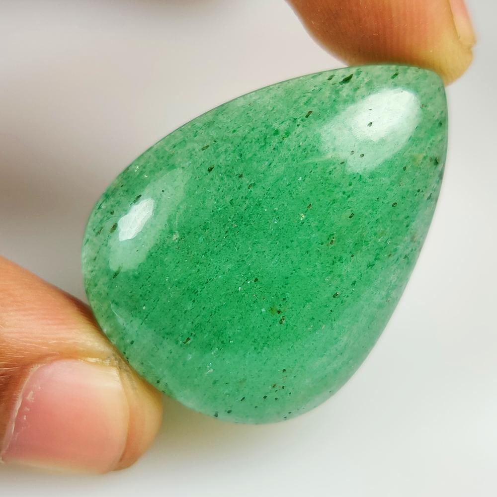 65.85 Ct Natural Green Aventurine Pear Cab (1 of 2)