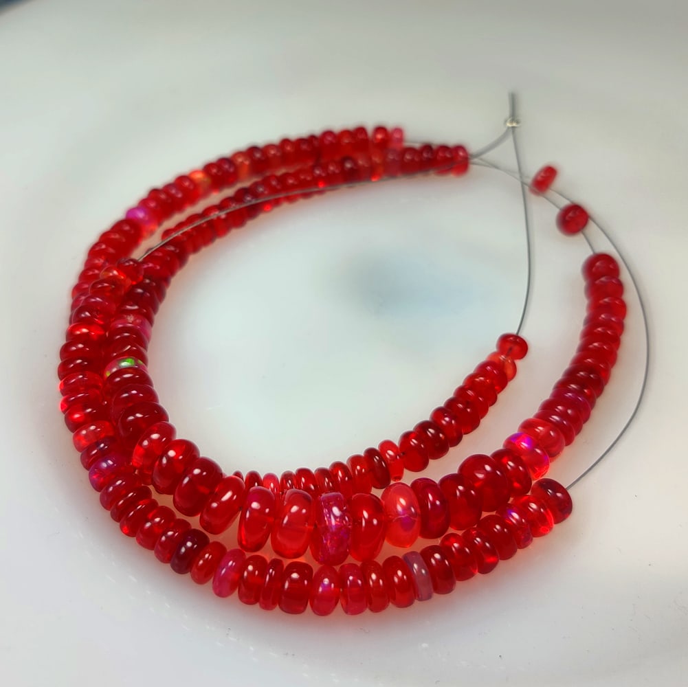 62.48 Ct Natural Orange Fire Opal Round Beads (1 of 3)