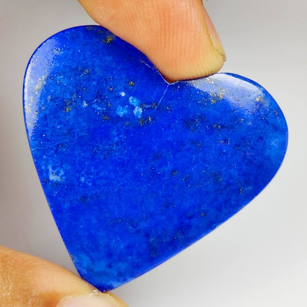50.48 Ct Natural Blue Lapis Lazuli Heart Cab (1 of 2)