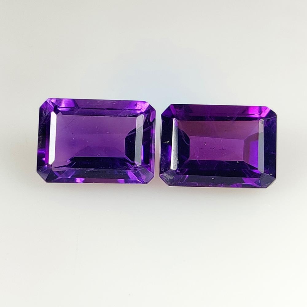 14.51 Ct Natural Purple Amethyst OCtagon Cut Pair (1 of 2)