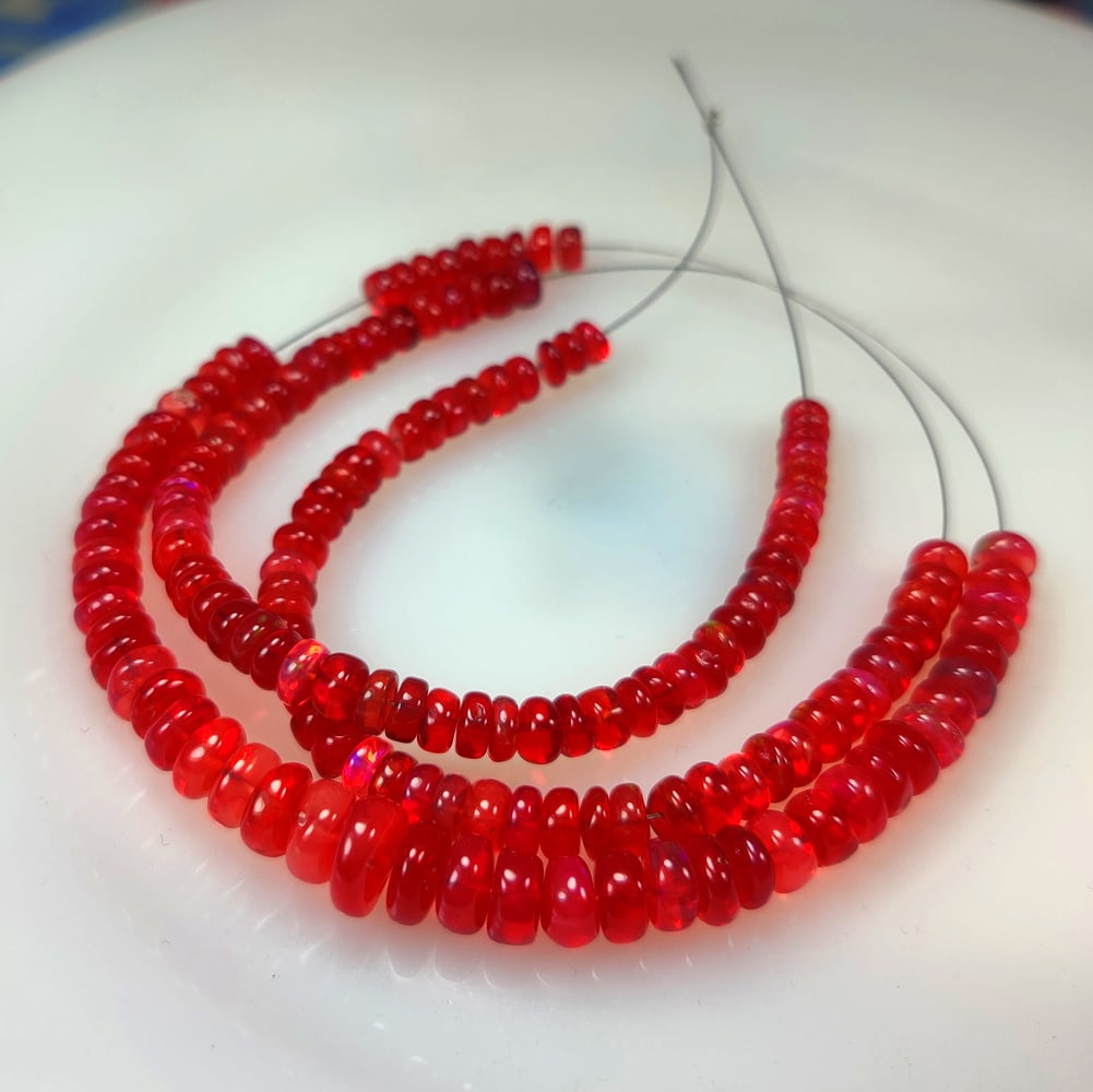 63.84 Ct Natural Orange Fire Opal Round Beads (1 of 3)