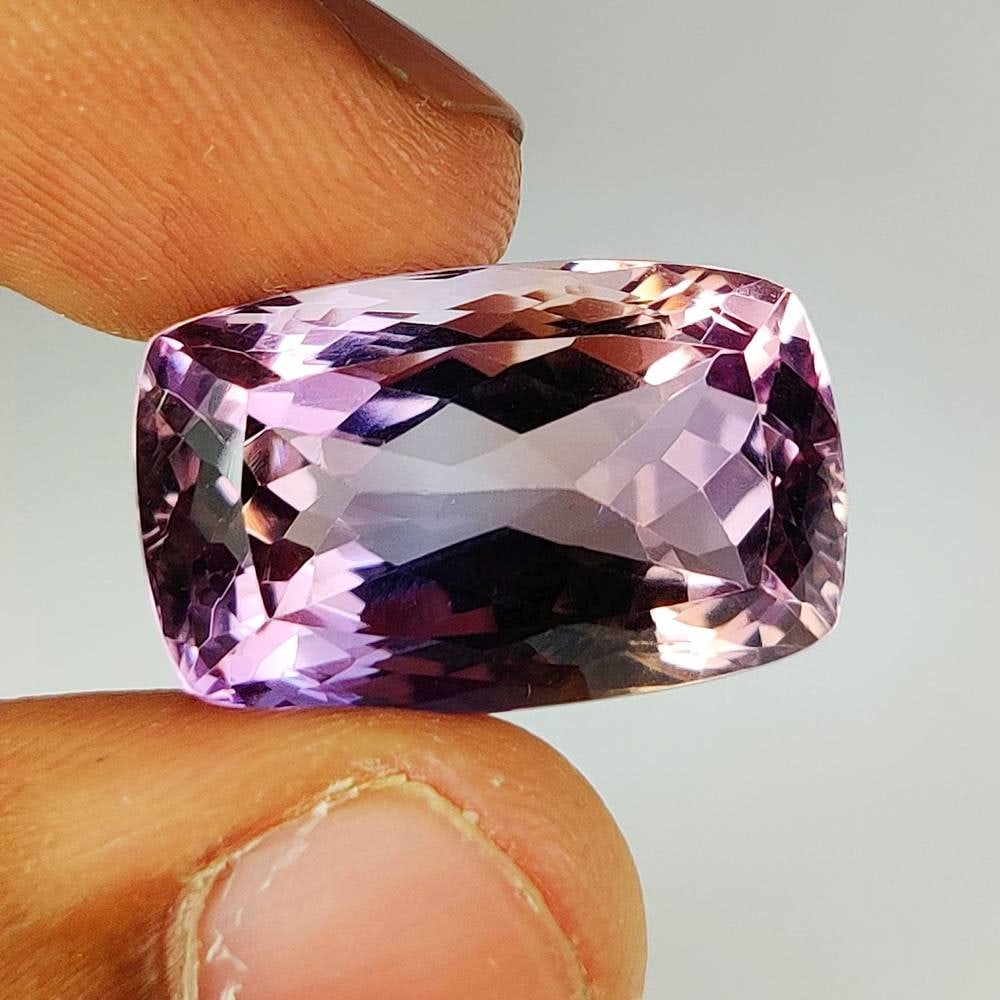 26.41 Ct Natural Bicolor Ametrine Cushion cut: Weight - 26.41 Ct / Dimensions - 23.00 x 13.80 x 12.20 mm / Shape - Cushion Cut / Color - Bicolor / Clarity - VVS / Origin -Brazil / Treatment - None