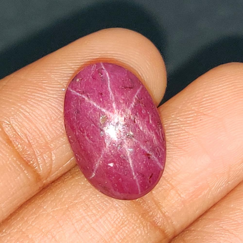 13.92 Ct Natural Six Line Star Ruby Oval Cab (1 of 2)