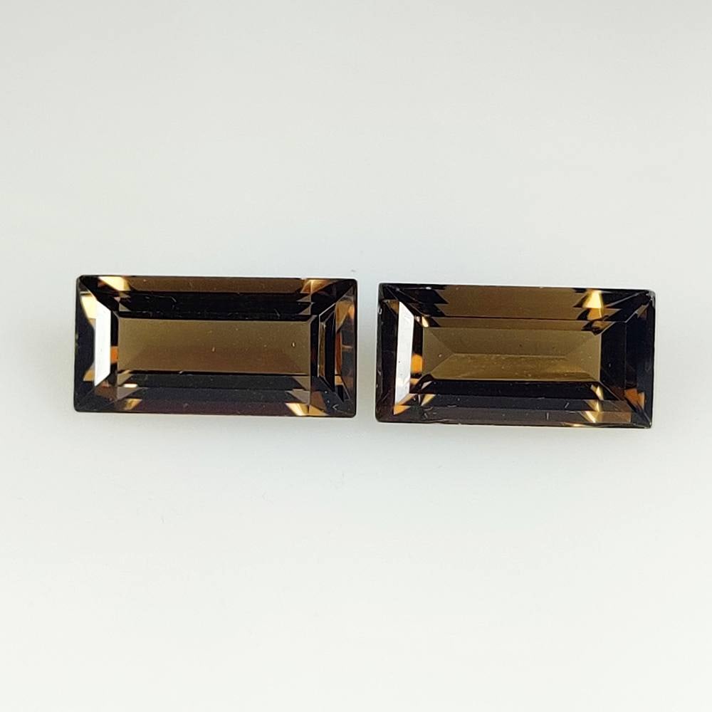 9.83 Ct Natural Choco Smoky Quartz Rectangle Cut Pair: Weight - 9.83 Ct / Dimensions - 14.20 x 7.20 x 6.20 mm / 2 Pc's / Top Class Quality / Recatngle Cut / Origin - Norway / Comments - None