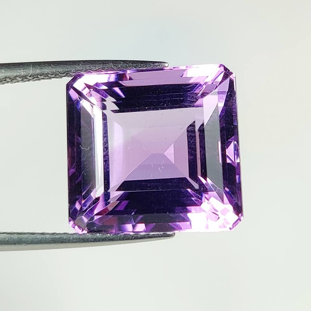 12.53 Ct Natural Purple Amethyst Square Octagon Cut: Weight - 12.53 Ct / Dimensions -13.90 x 13.10 x 9.40 mm / Shape - Square Octagon Cut / Color - Purple / Clarity - VVS / Origin -Brazil / Treatment - Heated