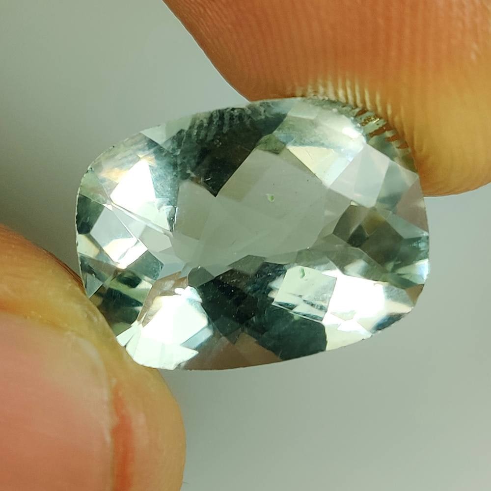 8.24 Ct Natural Green Amethyst Cushion Cut: Weight - 8.24 Ct / Dimensions - 16.30 x 12.00 x 7.50 mm / Shape - Cushion Cut / Color - Green / Origin - Brazil / Treatment - Heated