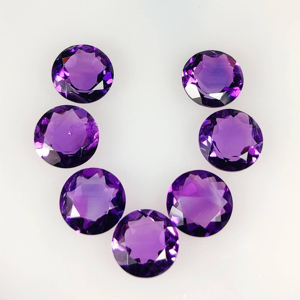 18.72 Ct Natural Purple Amethyst Round Cut Set (1 of 3)