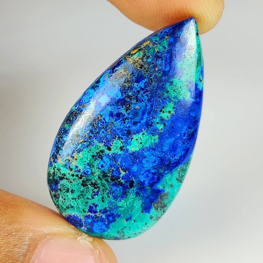 35.83 Ct Natural Tibetian Blue Turquoise Pear Cab (1 of 2)