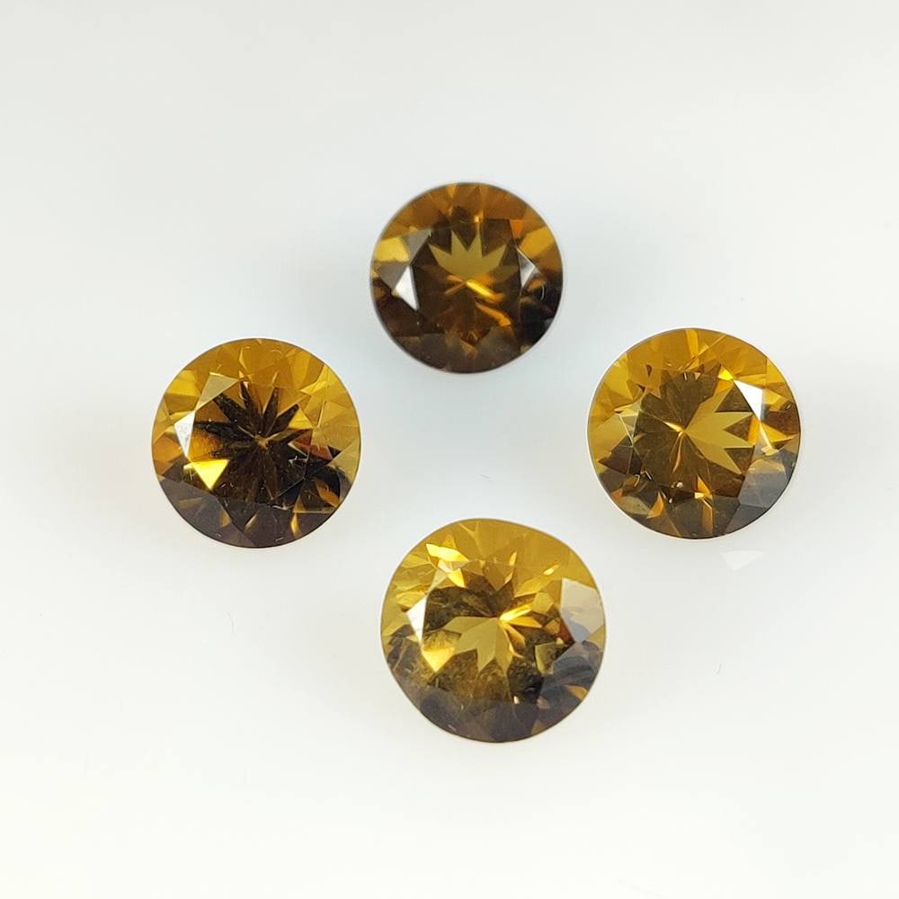 10.26 Ct Natural Honey Quartz Round Cut Set: Weight - 10.26 Ct / Dimensions - 8.90 - 9.00 mm / 4 Pc's / Top Class Quality / Round Cut / Origin - Brazil / Comments - Heated