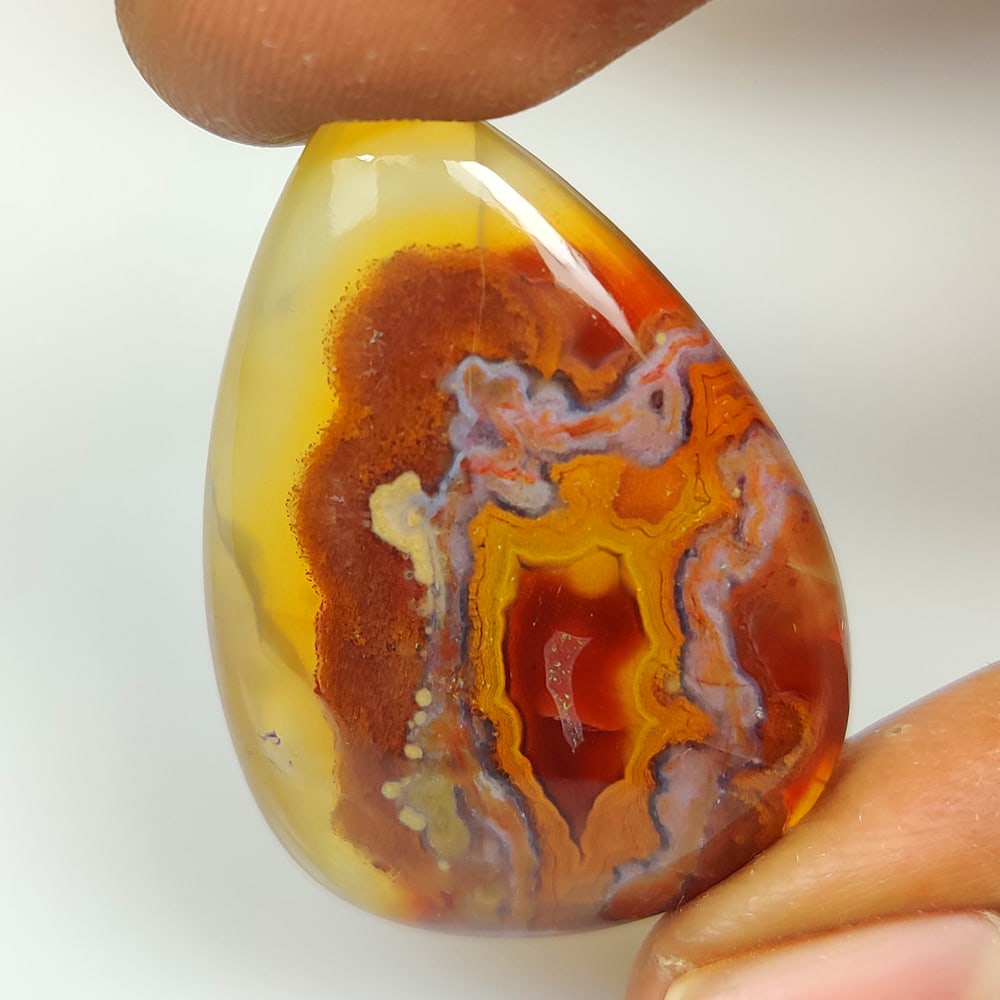45.00 Ct Natural Seam Agate Pear Cab (1 of 2)