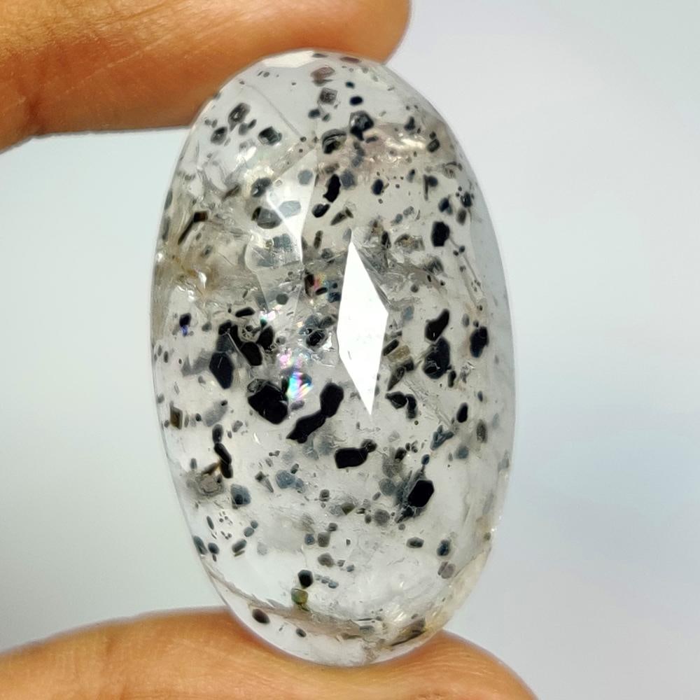 38.23 Ct Natural Rutile Quartz Oval Cab: Weight - 38.23 Ct / Dimensions - 31.00 x 18.30 x 9.80 mm / Shape & Cut - Oval Cab / Transparency - Transaprent / Origin - Norway / Comments - None